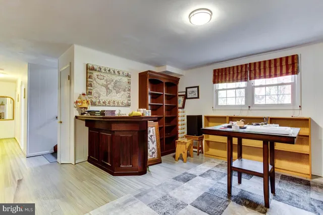 a room with furniture window and a table