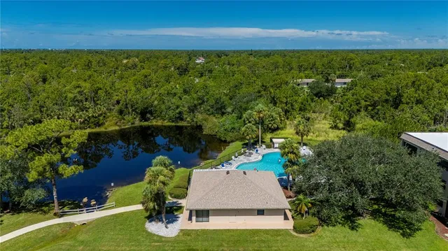 a view of a lake with a city