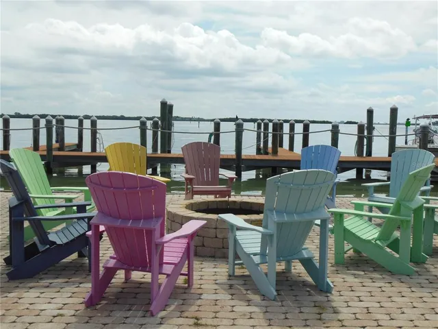 a view of a terrace with seating area