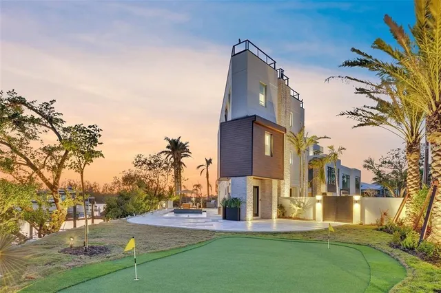 a view of a city with tall buildings