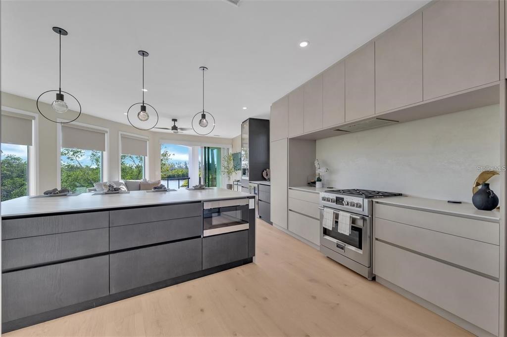 1406 Tangier Way Sarasota, FL 34239 - Photo 31 of 58 a kitchen with stainless steel appliances granite countertop a stove a sink and a wooden floors
