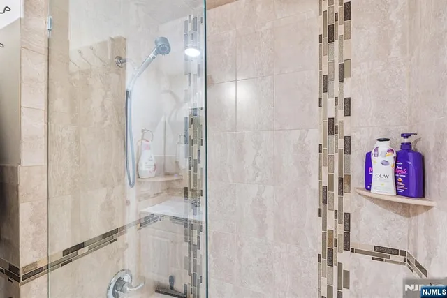 a bathroom with a shower