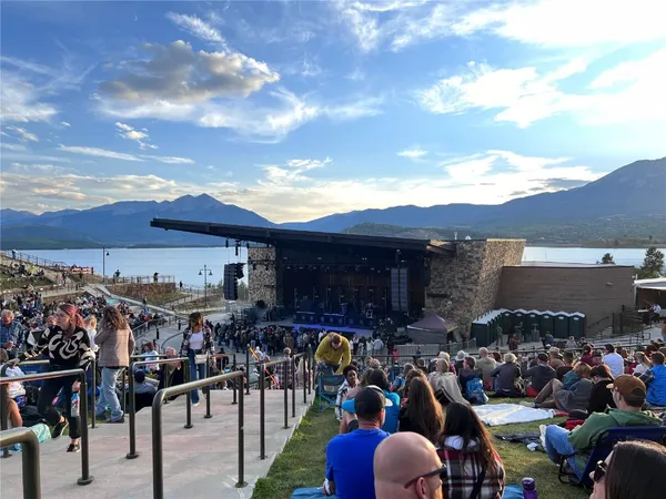 a view of a town with trees