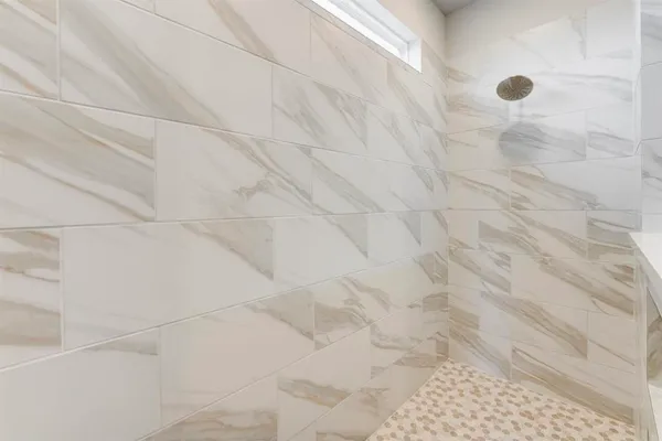 a bathroom with a shower