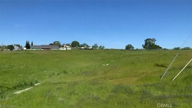 a view of a big yard with lots of green space and houses