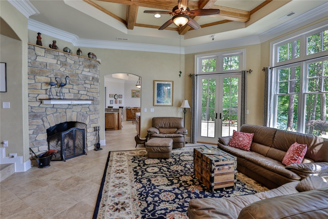 214 Wild Ginger Way Sunset, SC 29685 - Photo 20 of 49 GR with coffered ceiling, French doors to yard and