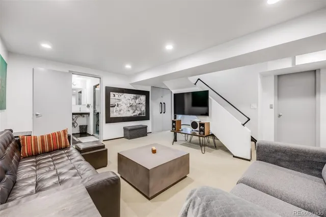 an aerial view of a house