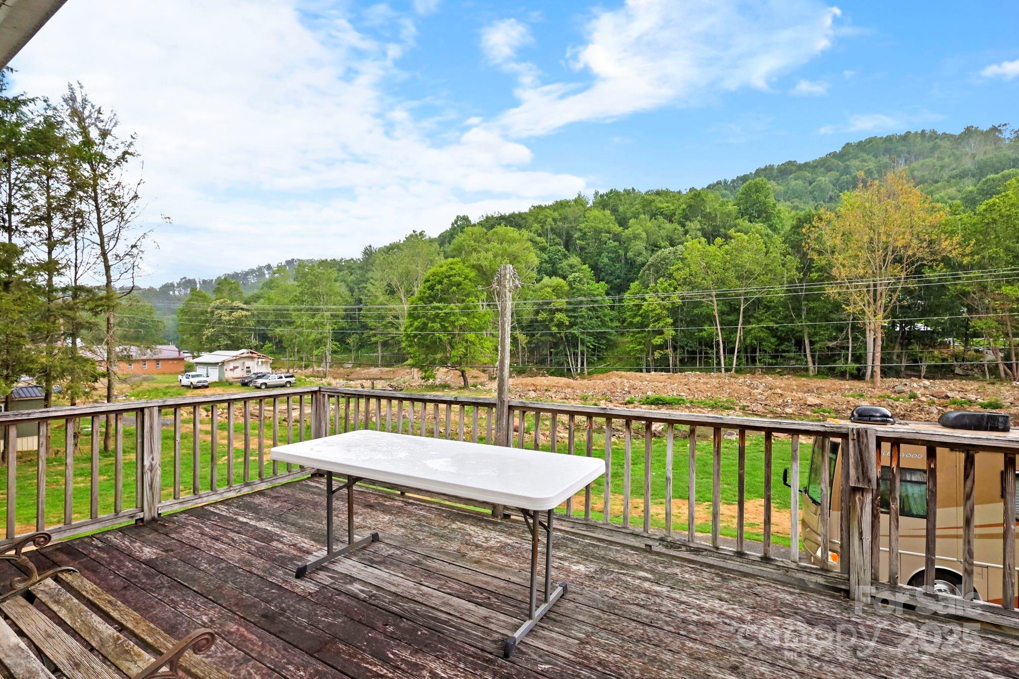 31 Barlow Road Elk Park, NC 28622 - Photo 11 of 40 a roof deck with a table and chairs