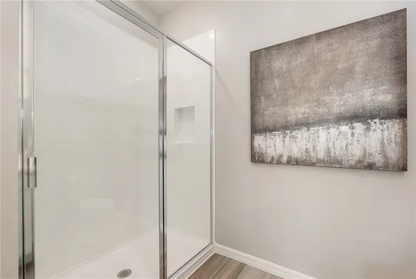 a bathroom with a shower