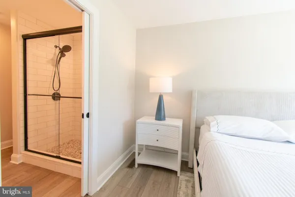 a room with a bed and a table