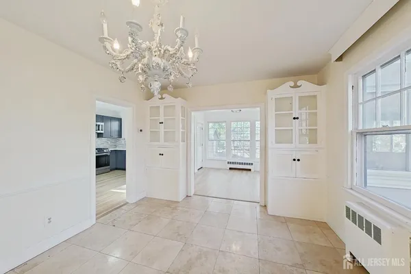 a spacious bathroom with a shower