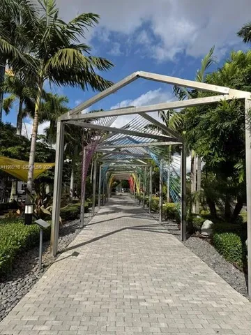 a view of a building with a patio