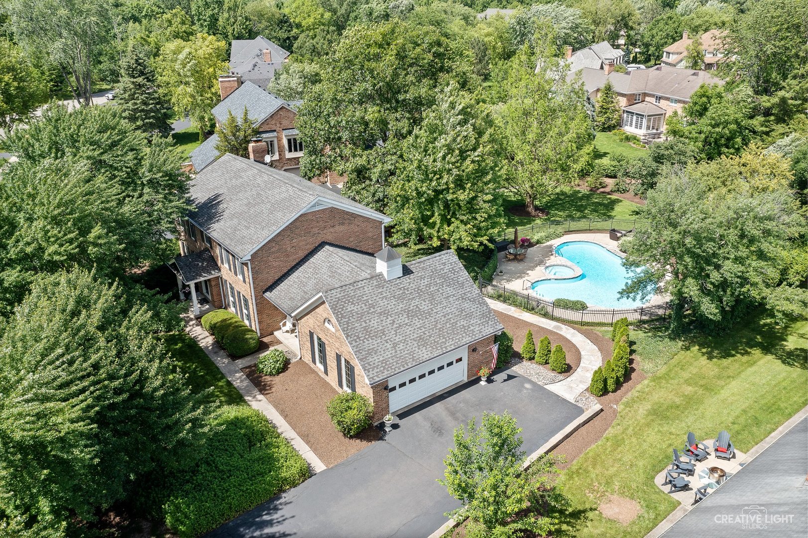 10 Aintree Road St. Charles, IL 60174 - Photo 33 of 34 an aerial view of a house with a yard basket ball court and outdoor seating
