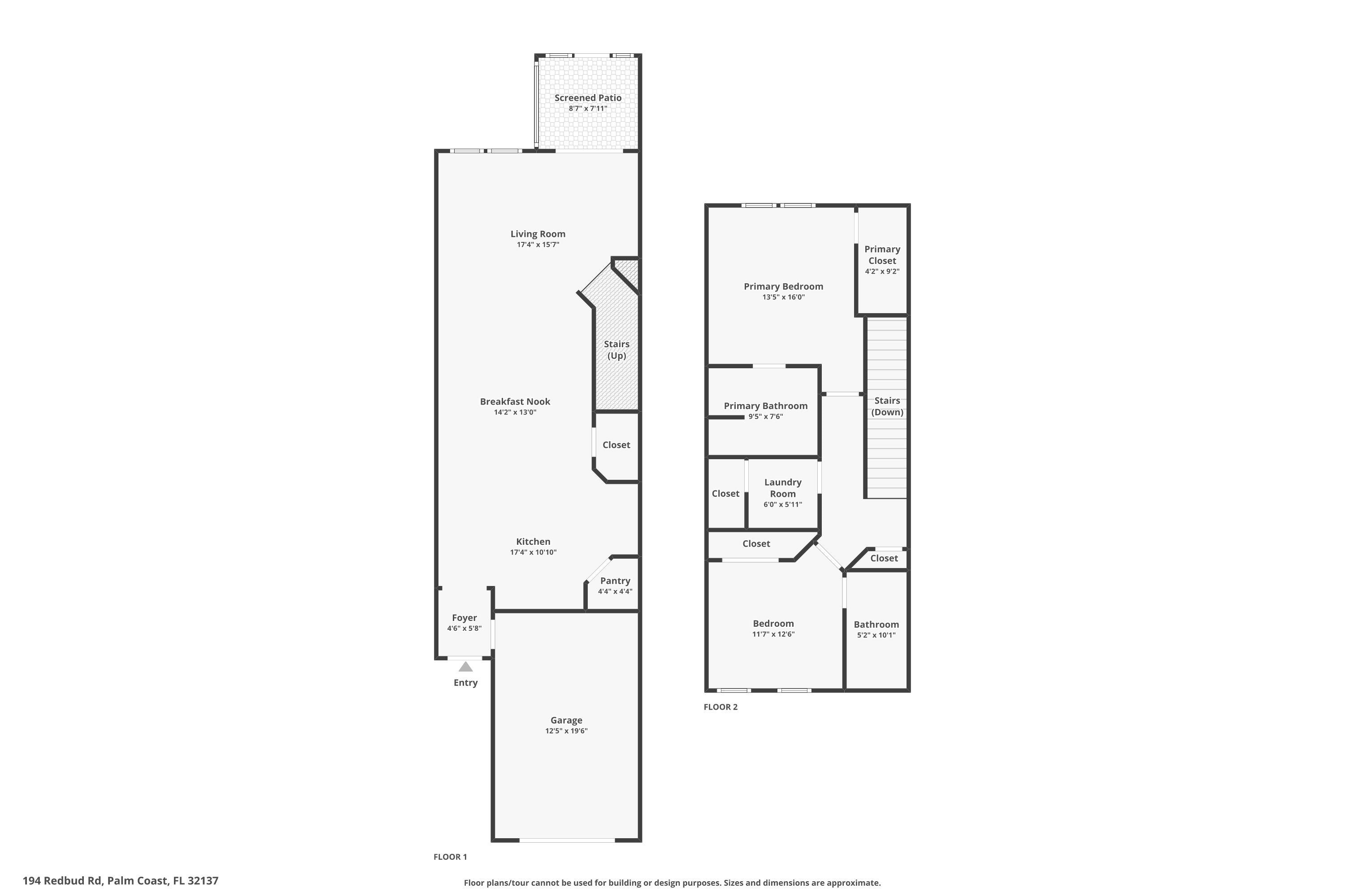 194 Redbud Road Palm Coast, FL 32137 - Photo 32 of 34 a picture of a floor plan