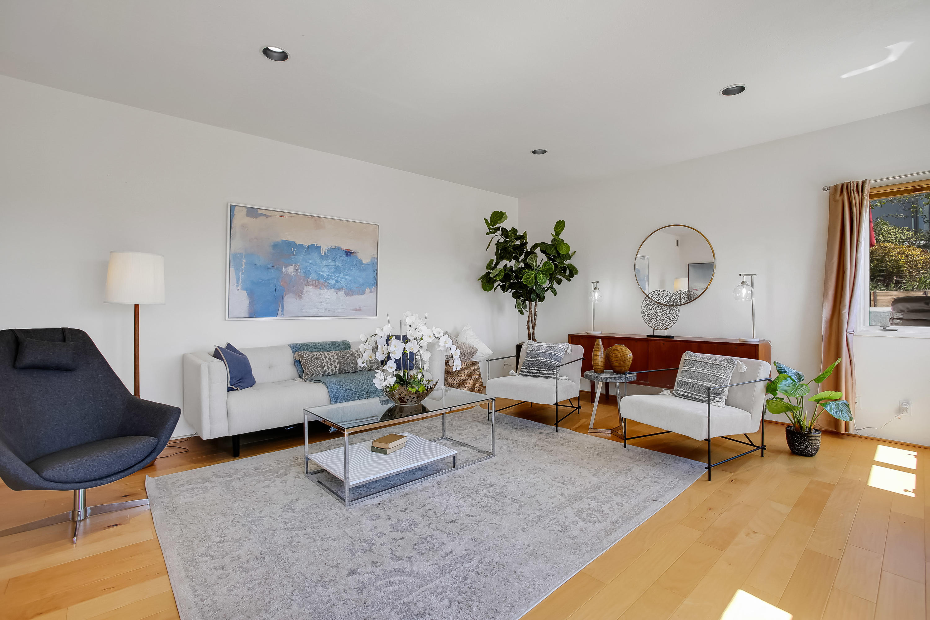 435 Fellowship Road Santa Barbara, CA 93109 - Photo 19 of 47 a living room with furniture and wooden floor