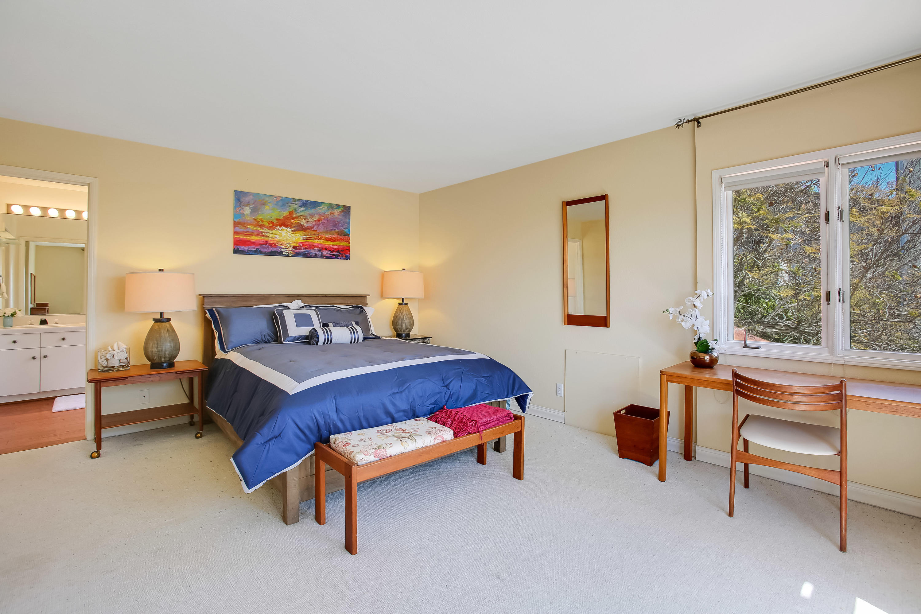 435 Fellowship Road Santa Barbara, CA 93109 - Photo 32 of 47 a bedroom with furniture and a large window