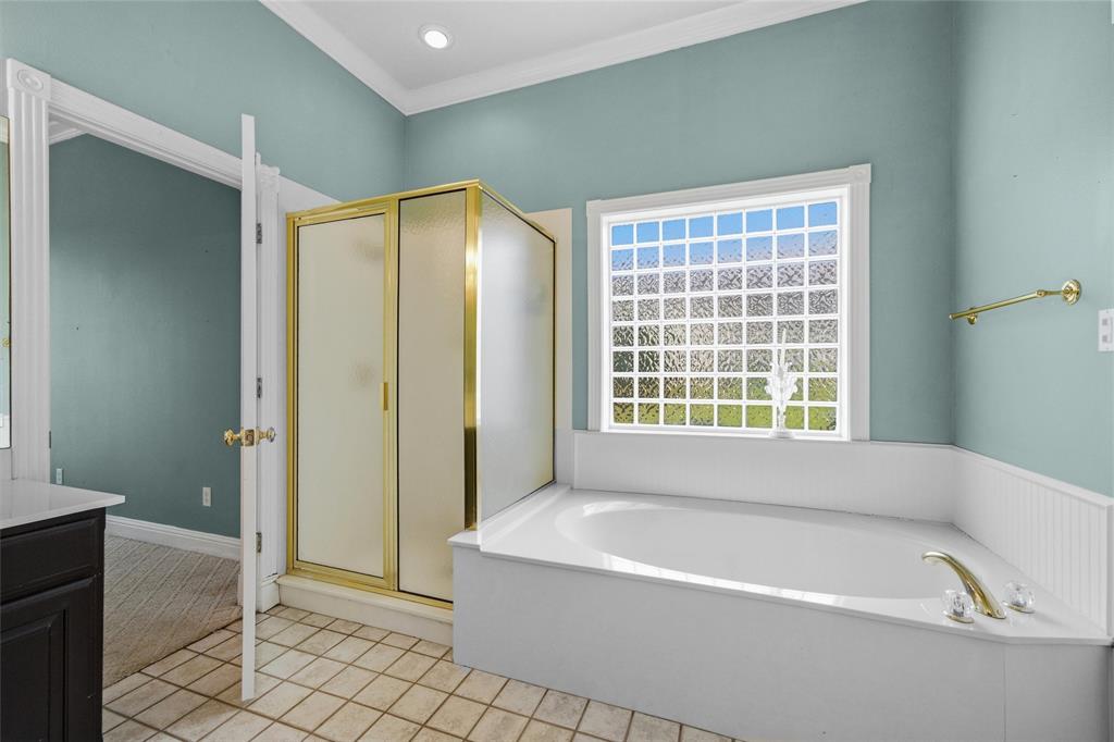 1304 Greenbriar Trail Holly Lake Ranch, TX 75765 - Photo 23 of 40 a bathroom with a bathtub and a shower