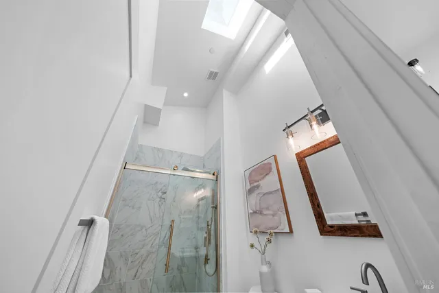 a view of a livingroom from a corridor