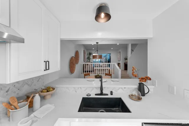 a living room with furniture