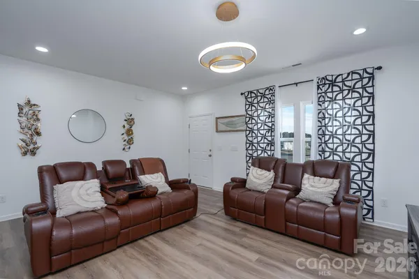 a living room with furniture