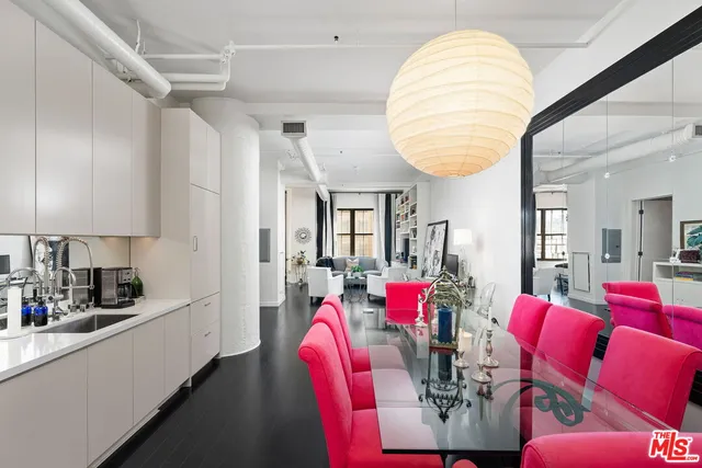 a view of living room and dining room