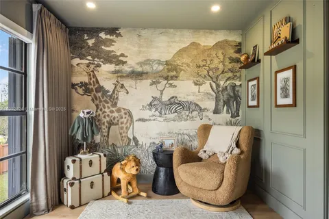 a living room with furniture