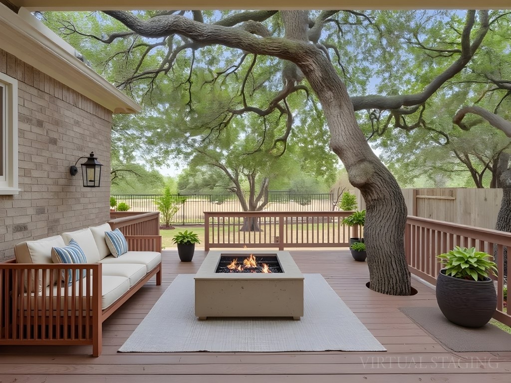 1858 Nelson Ranch Loop Cedar Park, TX 78613 - Photo 28 of 32 Deck featuring an outdoor living space with a fire pit
