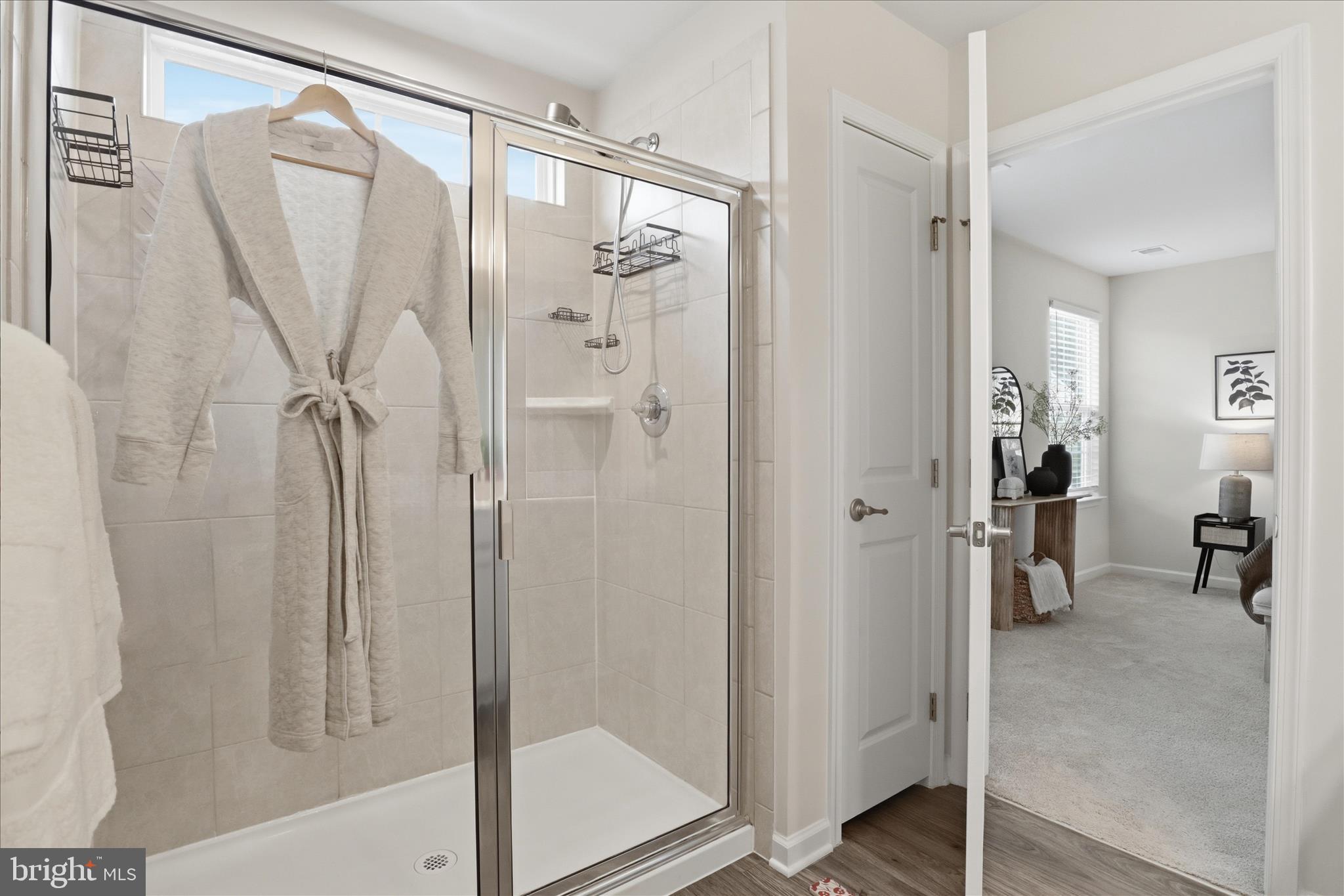 506 View Point Way Fredericksburg, VA 22405 - Photo 21 of 39 a bathroom with a shower and a glass door