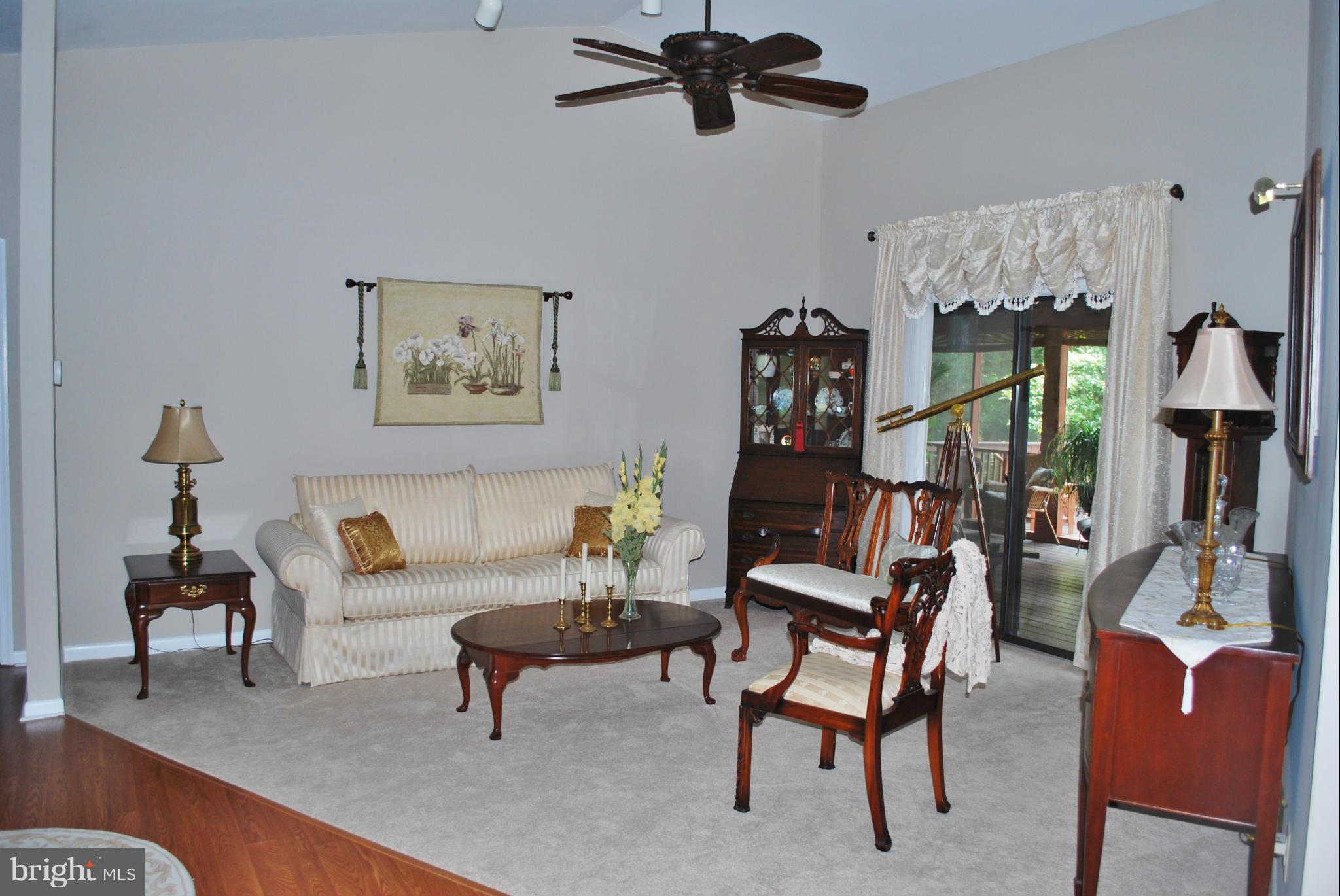 Open Living Room with cathedral ceilings!