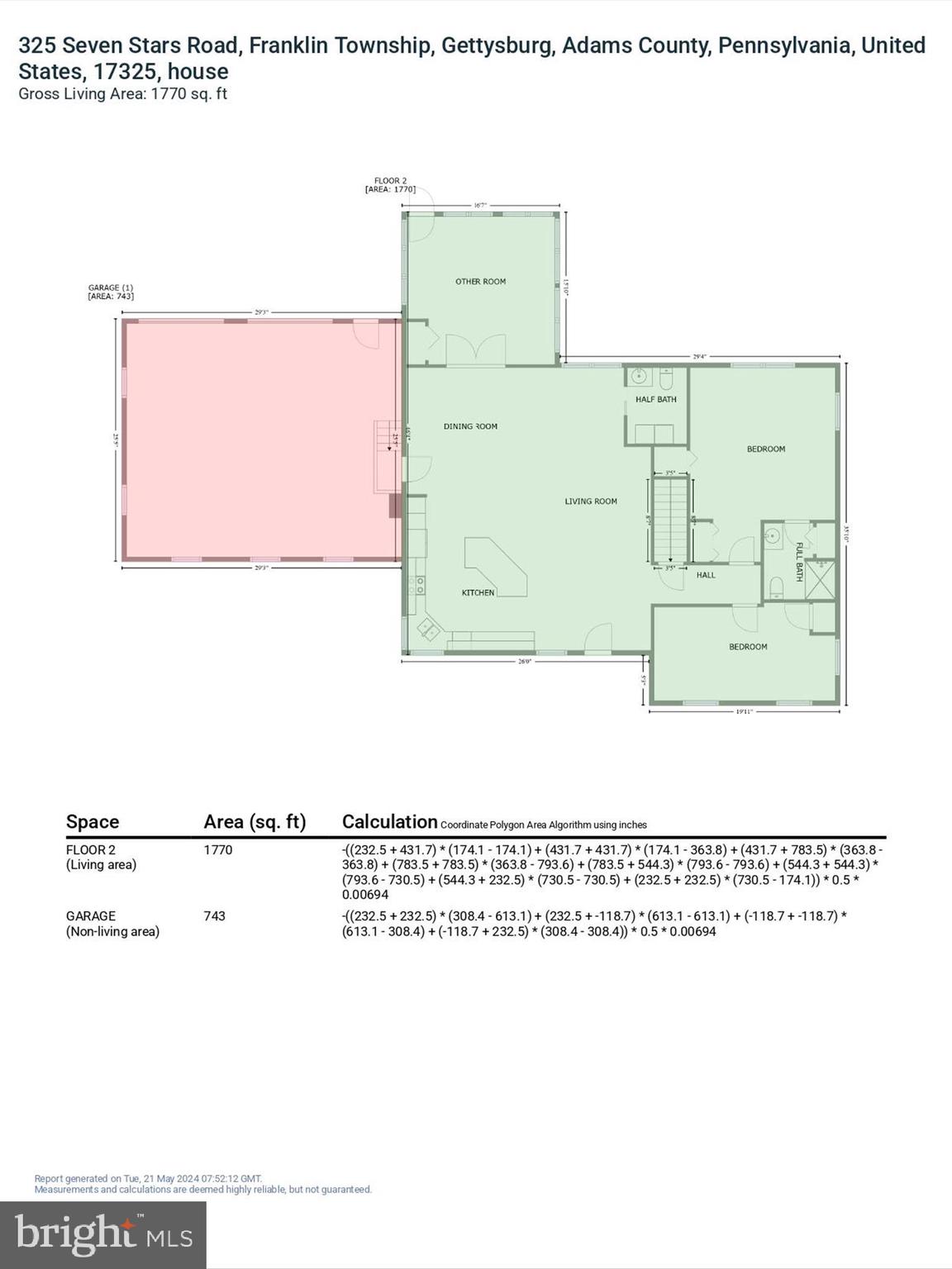 325 Seven Stars Road Gettysburg, PA 17325 - Photo 76 of 81 GLA Floor Plan