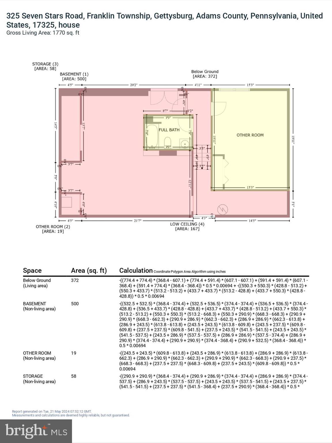 325 Seven Stars Road Gettysburg, PA 17325 - Photo 77 of 81 GLA Floor Plan