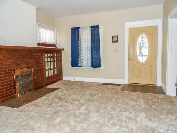 an empty room with windows