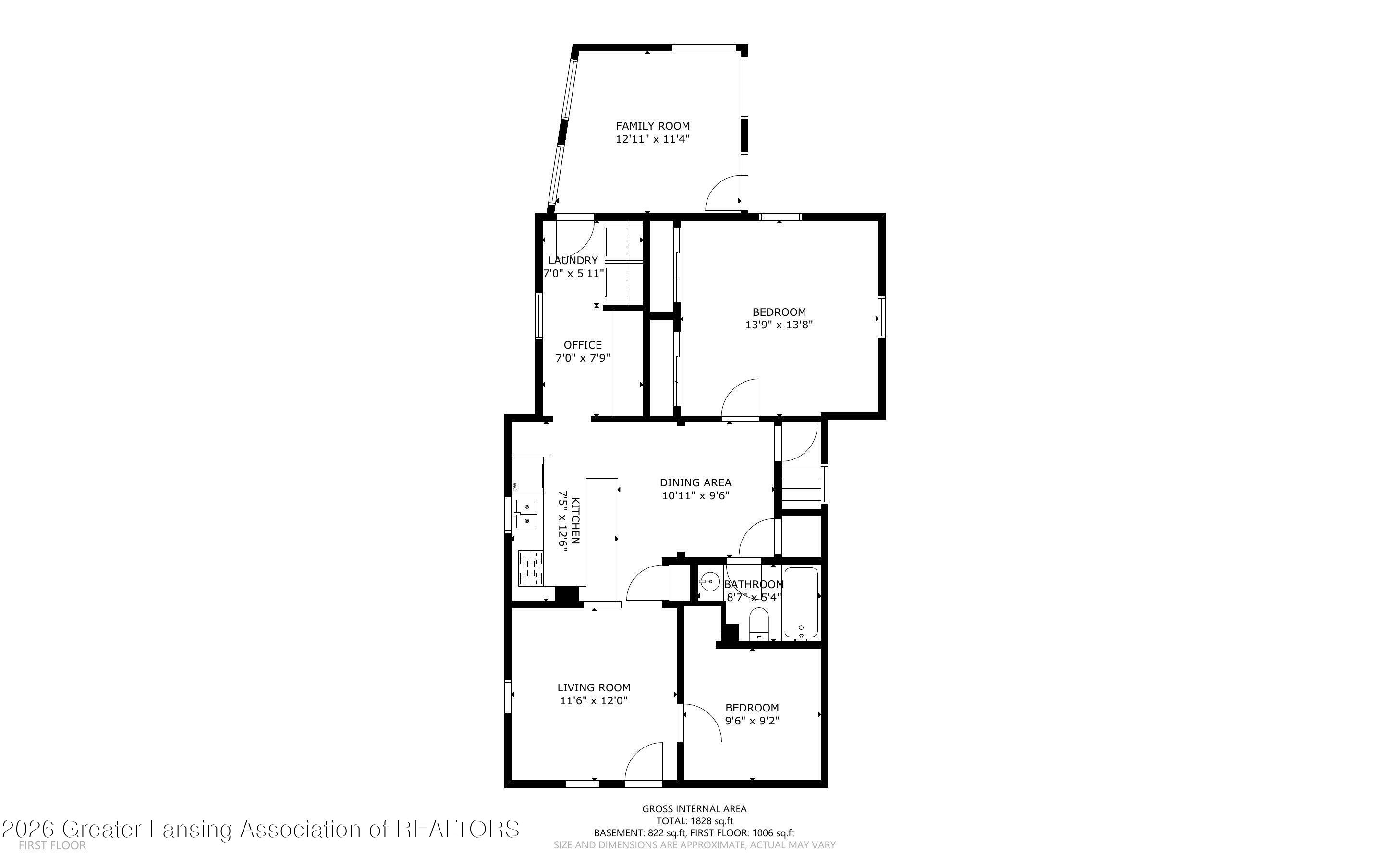 2409 Alpha Street Lansing, MI 48910 - Photo 45 of 46 1st Floor Floorplan