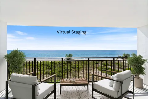 a balcony with furniture