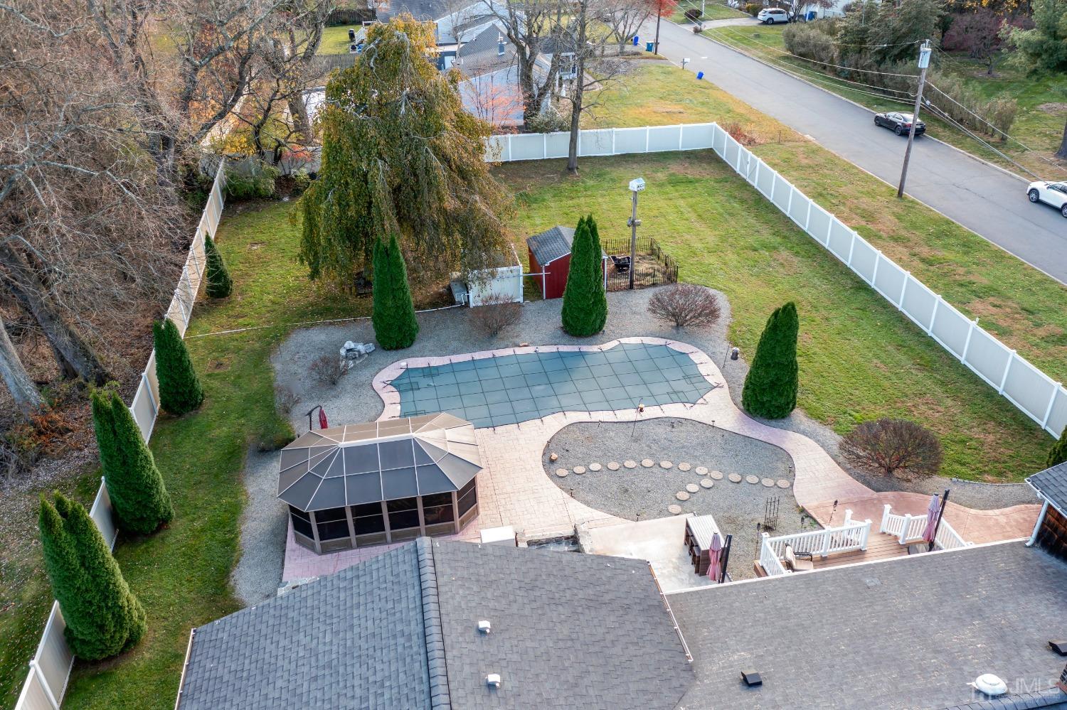 116 Grovers Mill Road Plainsboro, NJ 08536 - Photo 77 of 78 an aerial view of a house with swimming pool and patio