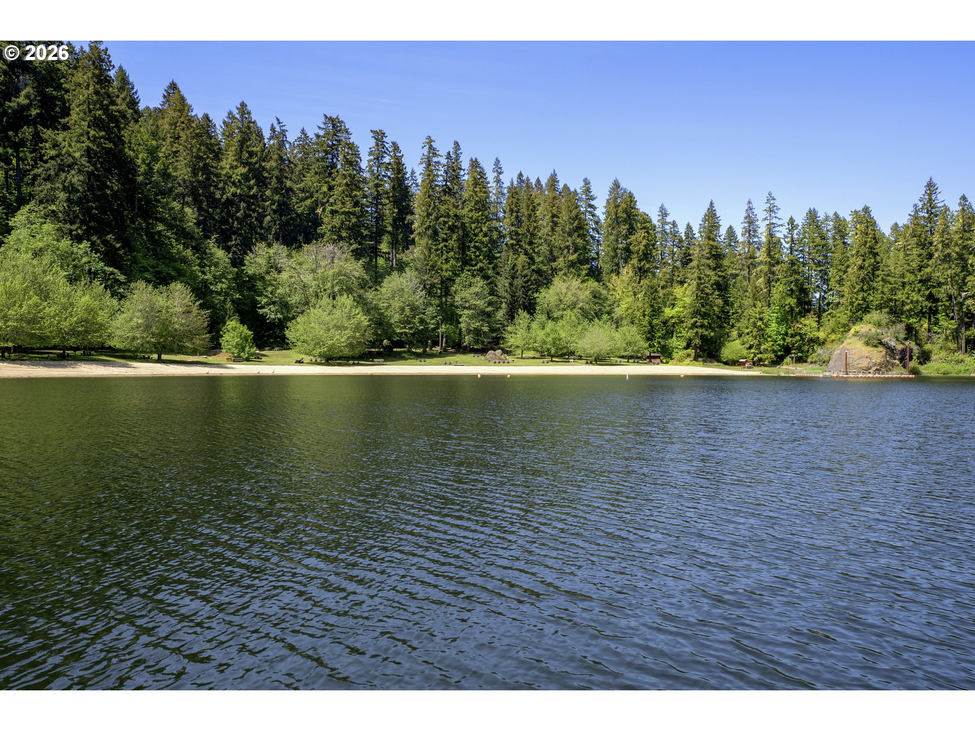 1901 Loon Lake Road Reedsport, OR 97467 - Photo 10 of 24 a view of a lake with a mountain in the background