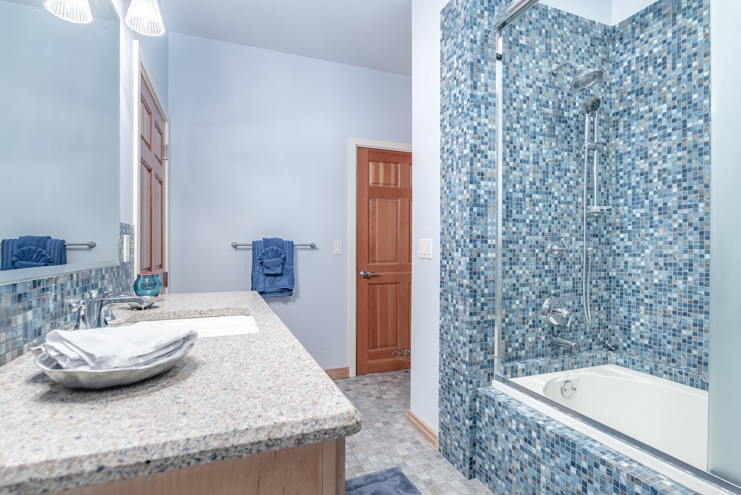 52 Camp Creek Point Inlet Beach, FL 32461 - Photo 23 of 74 a bathroom with a granite countertop sink a toilet and bathtub