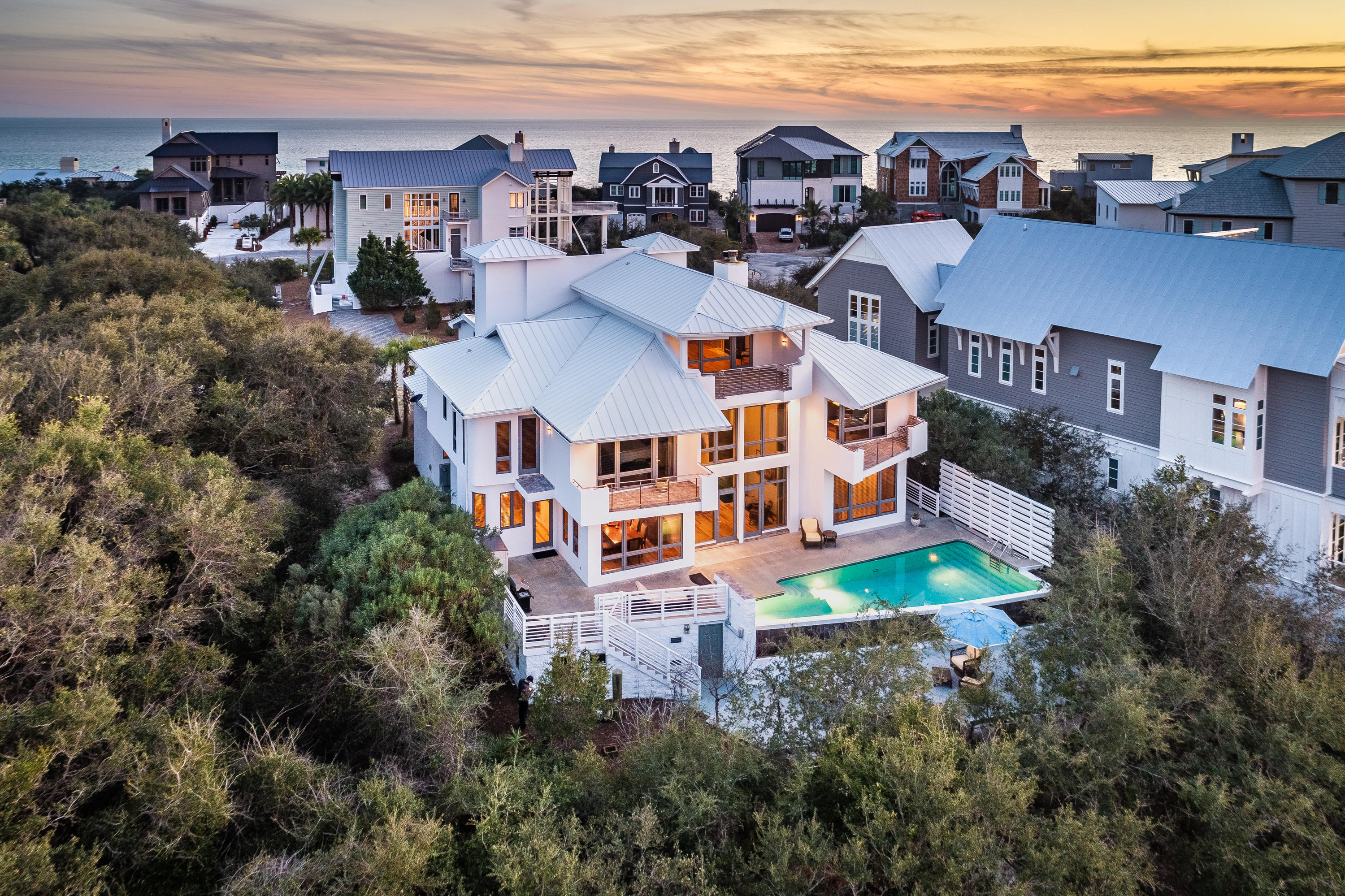 52 Camp Creek Point Inlet Beach, FL 32461 - Photo 59 of 74 an aerial view of multiple houses with a yard