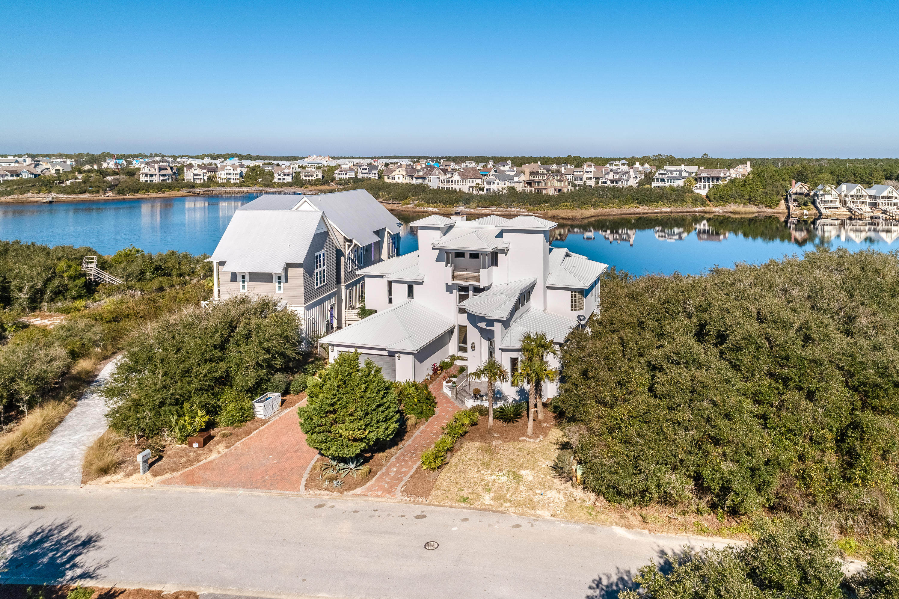 52 Camp Creek Point Inlet Beach, FL 32461 - Photo 72 of 74 an aerial view of a house with a lake view