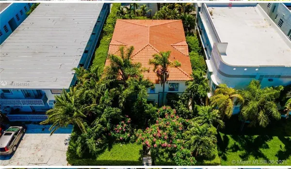an aerial view of a house