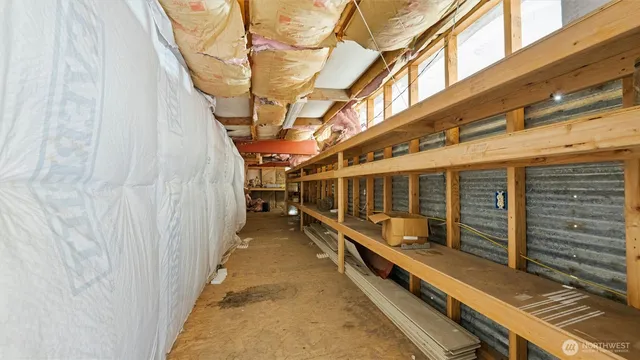 an aerial view of beach and residential space