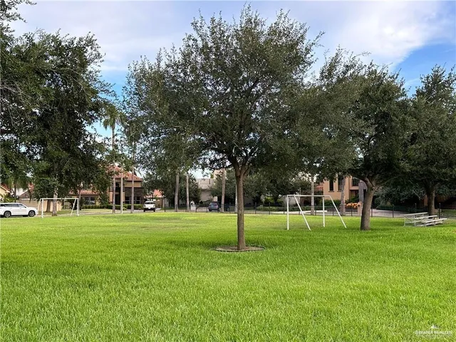 a view of a park with tree s