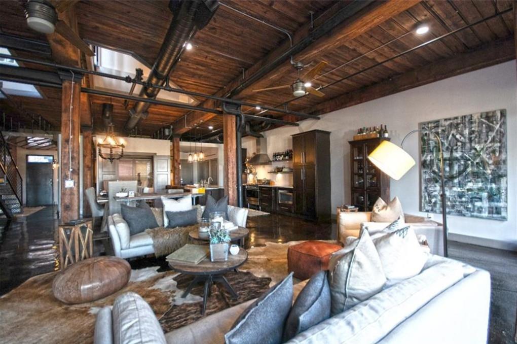 320 Peters Street Southwest, Unit 10 Atlanta, GA 30313 - Photo 8 of 20 a living room with fireplace furniture and a large window