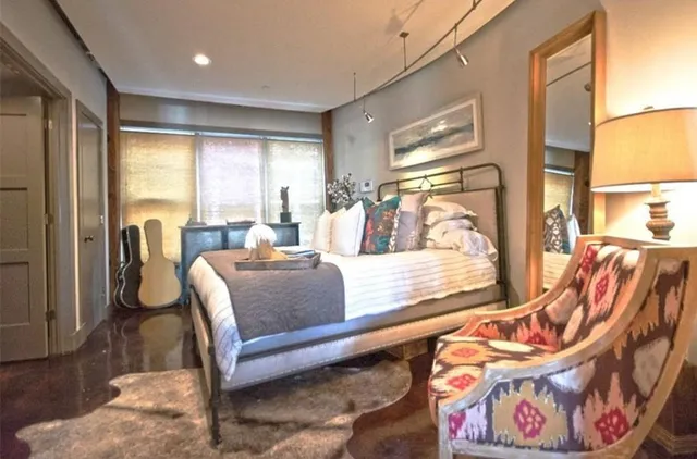 a brick building with a door