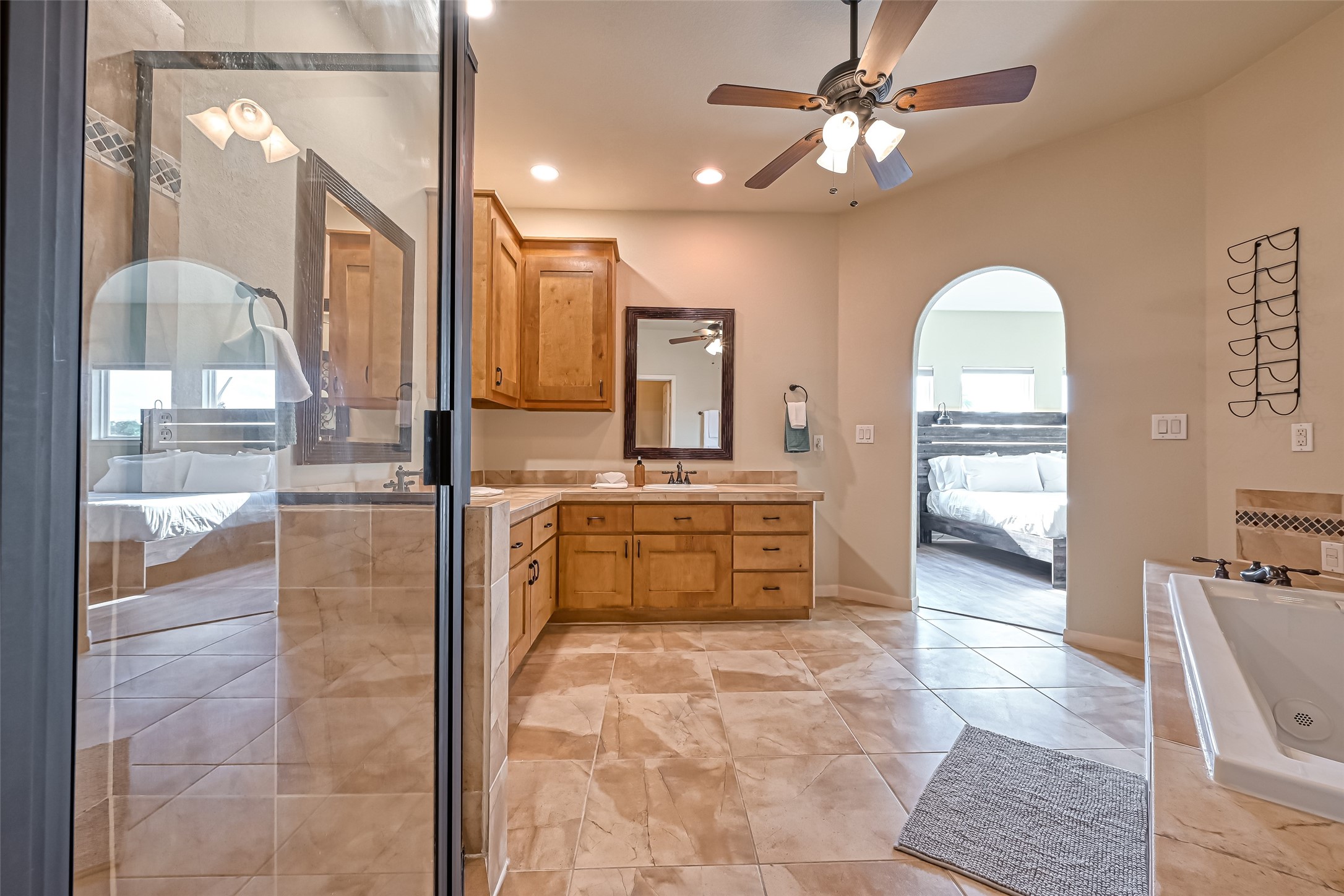 2102 Todville Road, Unit 9 Seabrook, TX 77586 - Photo 19 of 34 a large kitchen with granite countertop a stove a sink and a refrigerator
