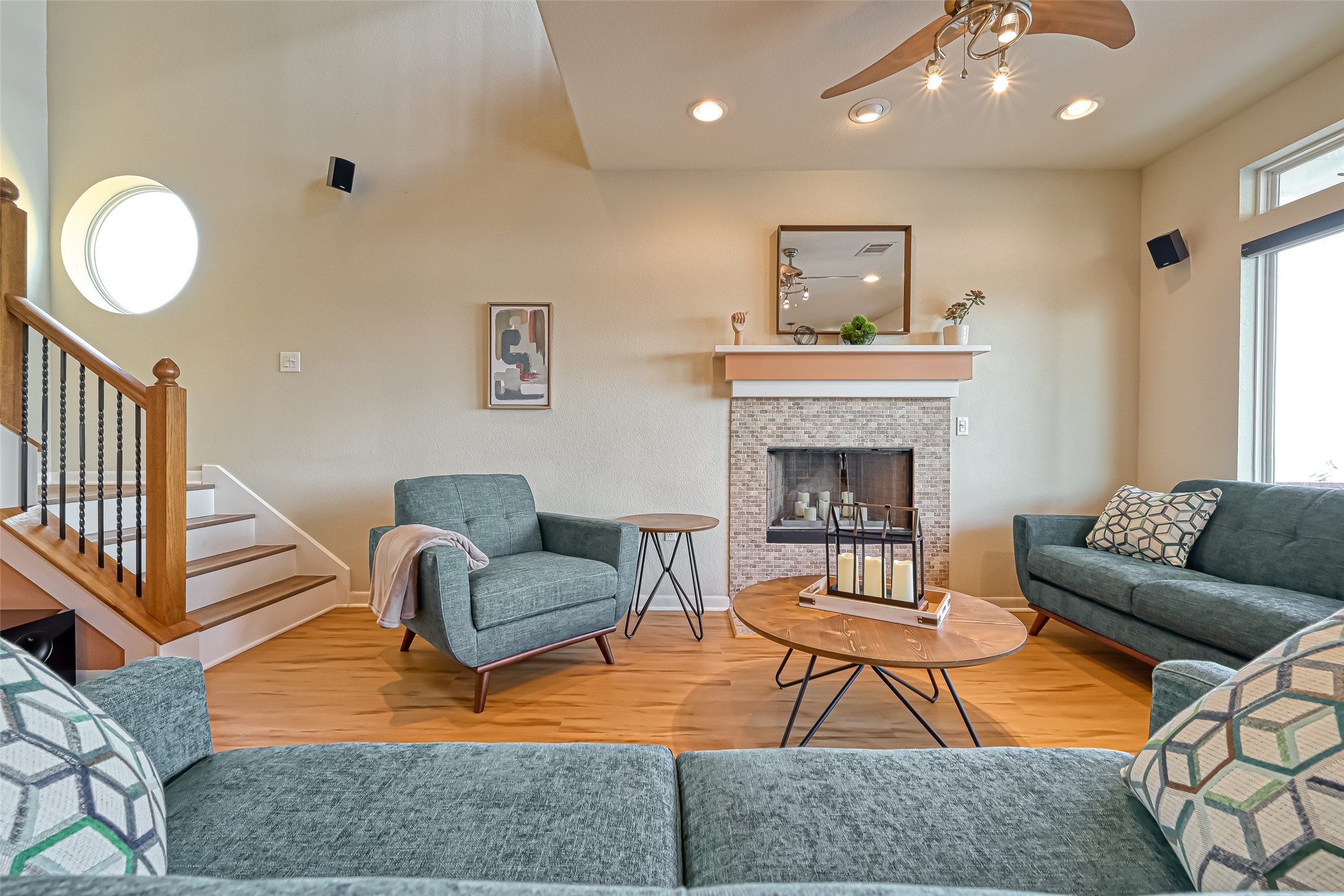 2102 Todville Road, Unit 9 Seabrook, TX 77586 - Photo 4 of 34 a living room with furniture and a fireplace