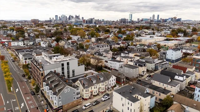 an aerial view of a city