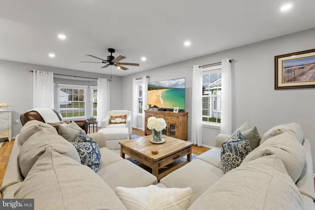 a living room with furniture