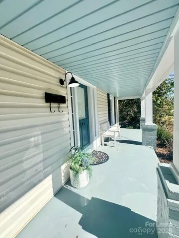 a dining room with furniture