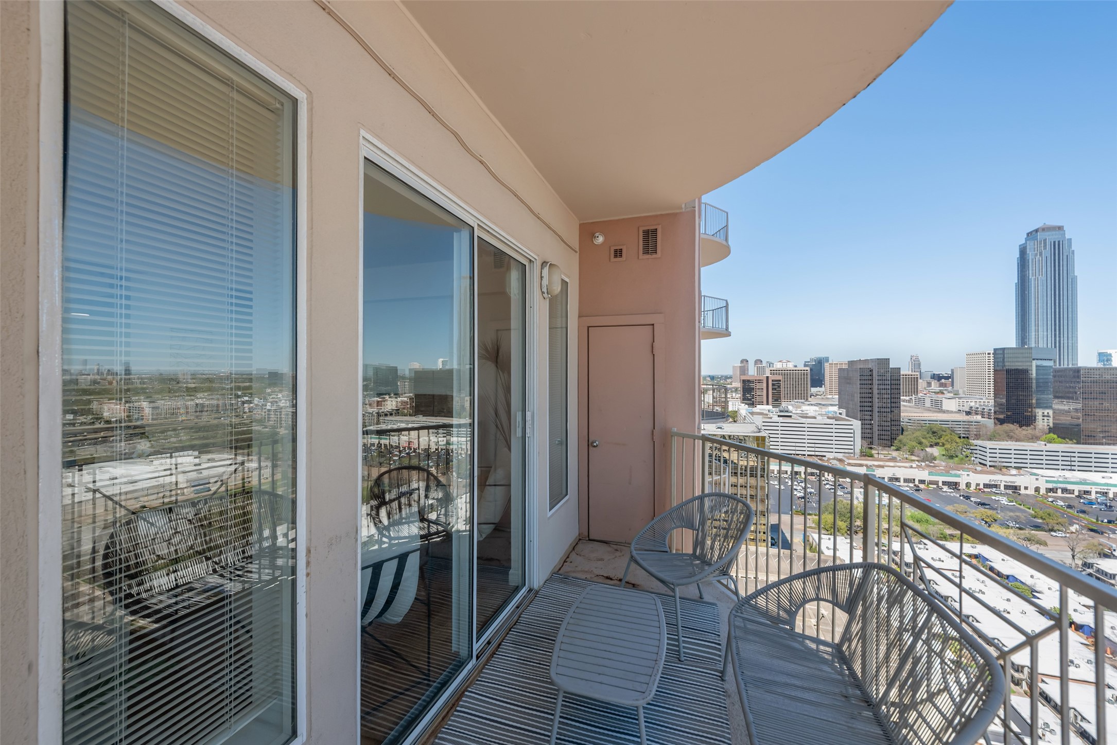3505 Sage Road, Unit 2210 Houston, TX 77056 - Photo 14 of 40 Take in stunning views of the Houston Galleria from your balcony, complete with a discreet in-unit storage space for added convenience.